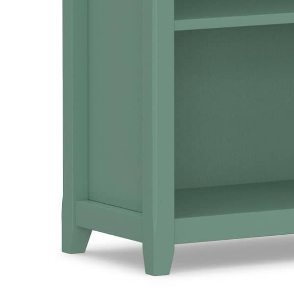 Amherst 70 in. Tall Sage Green Solid Wood 5-Shelf Transitional Bookcase with Adjustable Shelves and Tapered Legs