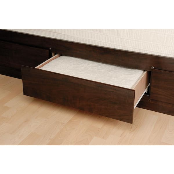 Prepac Queen Wood Storage Bed Ebq 6212, Wooden Sideboards For A Queen Bed