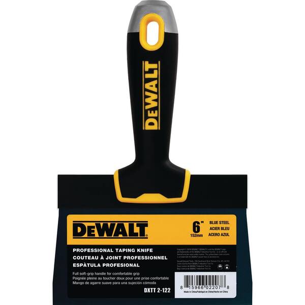 DEWALT 6 in. Blue Steel Taping Knife with Soft Grip Handle DXTT2122