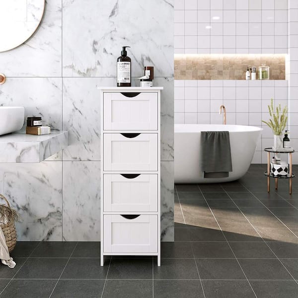 11.8 in. W Space Saver Bathroom Storage Cabinet in White