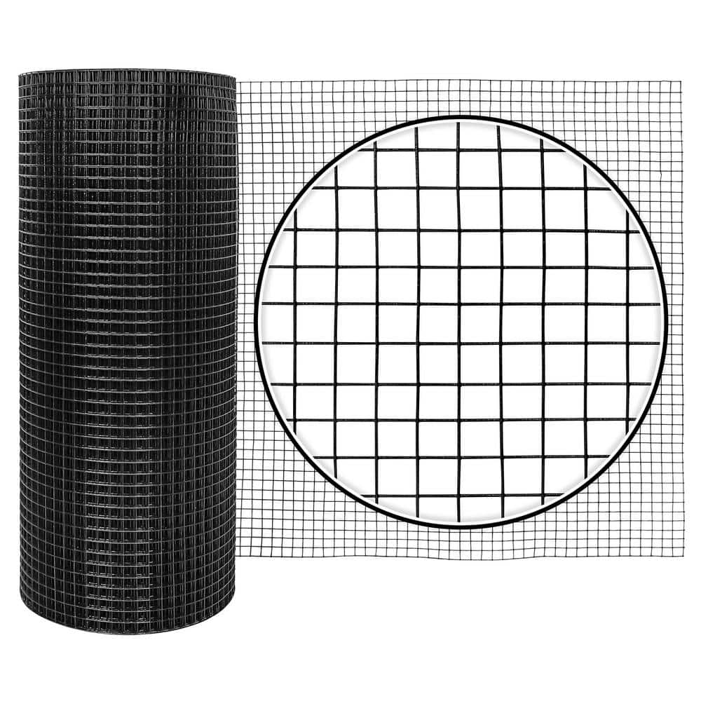 Black Vinyl Coated Welded Wire Fence Roll, 19 Gauge, 3 ft x 5 ft
