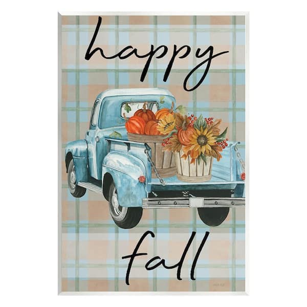 Stupell Industries Happy Fall Flower Truck by Cindy Jacobs 1-Piece Unframed Graphic Print Travel Poster Art Print 19 in. x 13 in.