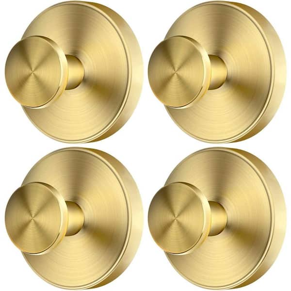4 Pack Stainless Steel Suction Cup Hooks in Gold 15lb Hold for Shower, Glass, Mirror