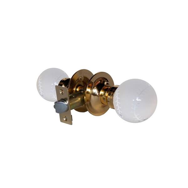 Krystal Touch of NY Baseball Crystal Brass Passive Door Knob with LED Mixing Lighting Touch Activated
