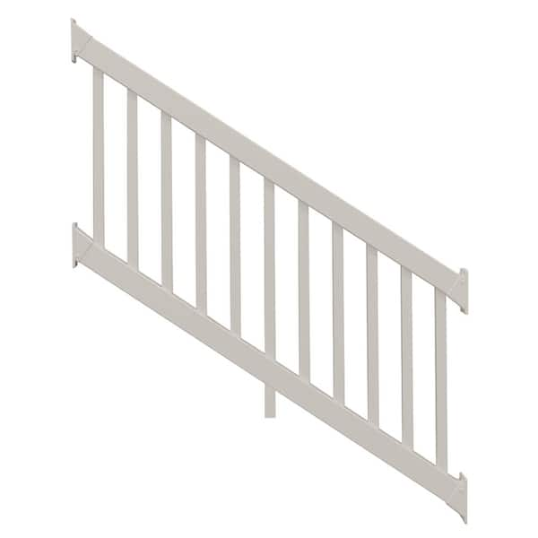 Weatherables Naples 3.5 ft. H x 8 ft. W Tan Vinyl Stair Railing Kit