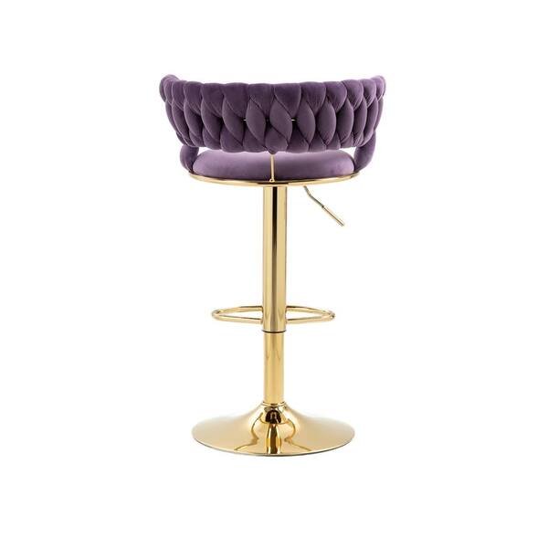 purple and gold bar stools