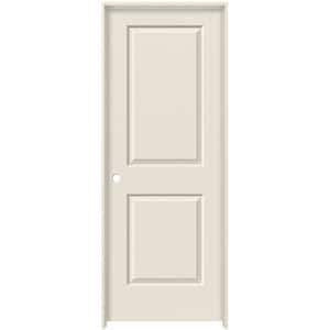 30 in. x 80 in. 2 Panel Cambridge Primed Right-Hand Smooth Solid Core Molded Composite MDF Single Prehung Interior Door