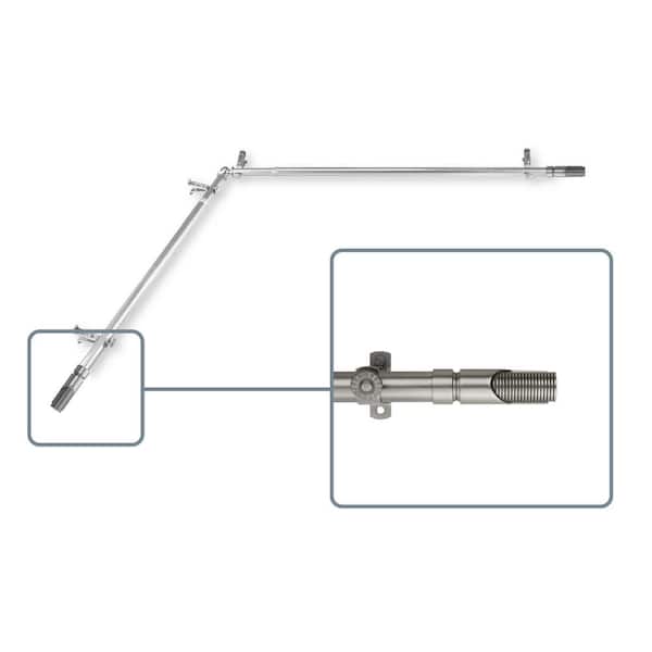 Unbranded 28 in. to 48 in. Adjustable 13/16 in. Corner Window Curtain Rod in Satin Nickel with Witz Finials