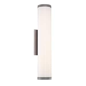 Cylo 24 in. Titanium Outdoor Wall Sconce, Integrated LED 4000K