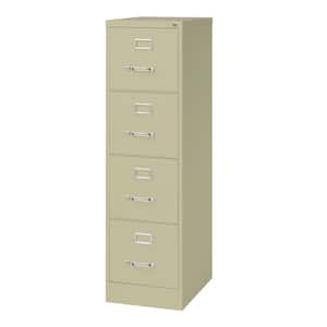 22 in. D 4-Drawer Putty Metal Letter Width 15 in. W Vertical File Cabinet, Commercial Grade