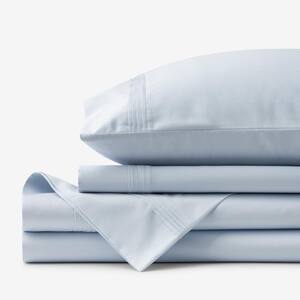 Legends Hotel 4-Piece Sky Blue Egyptian Cotton Sateen Full Sheet Set