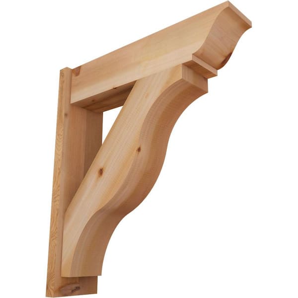 Ekena Millwork 8 in. x 32 in. x 28 in. Fuston Traditional Smooth Western Red Cedar Outlooker