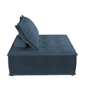 Alanden Upholstered Sofa Chair, Textured Navy Microfiber Chase Lounge