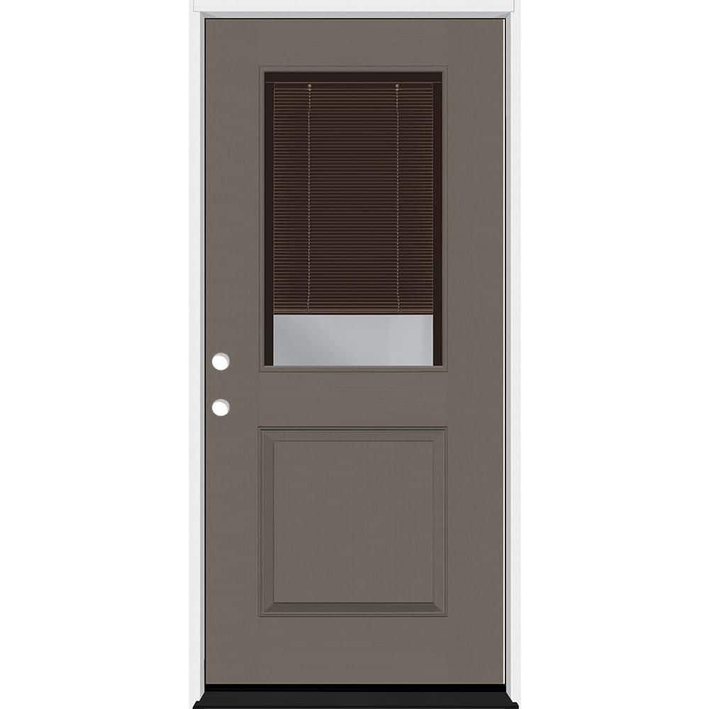 Legacy 30 in. x 80 in. 1/2-Lite Clear Glass Mocha Miniblind RHIS Kindling Fiberglass Prehung Door w/4-9/16 in. Jamb price history on PriceWatchPro