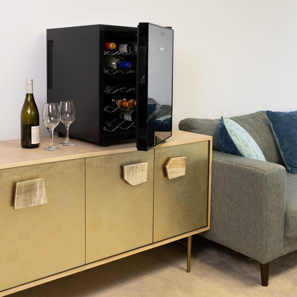 Black Thermoelectric 20 Bottle Freestanding Wine Cooler