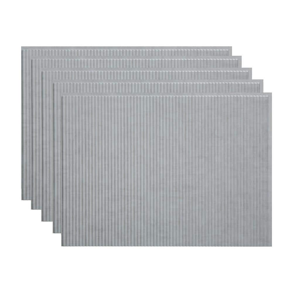 Fasade Cashmere 18 in. x 24 in. Rib Vinyl Backsplash Panel (Pack of 5)