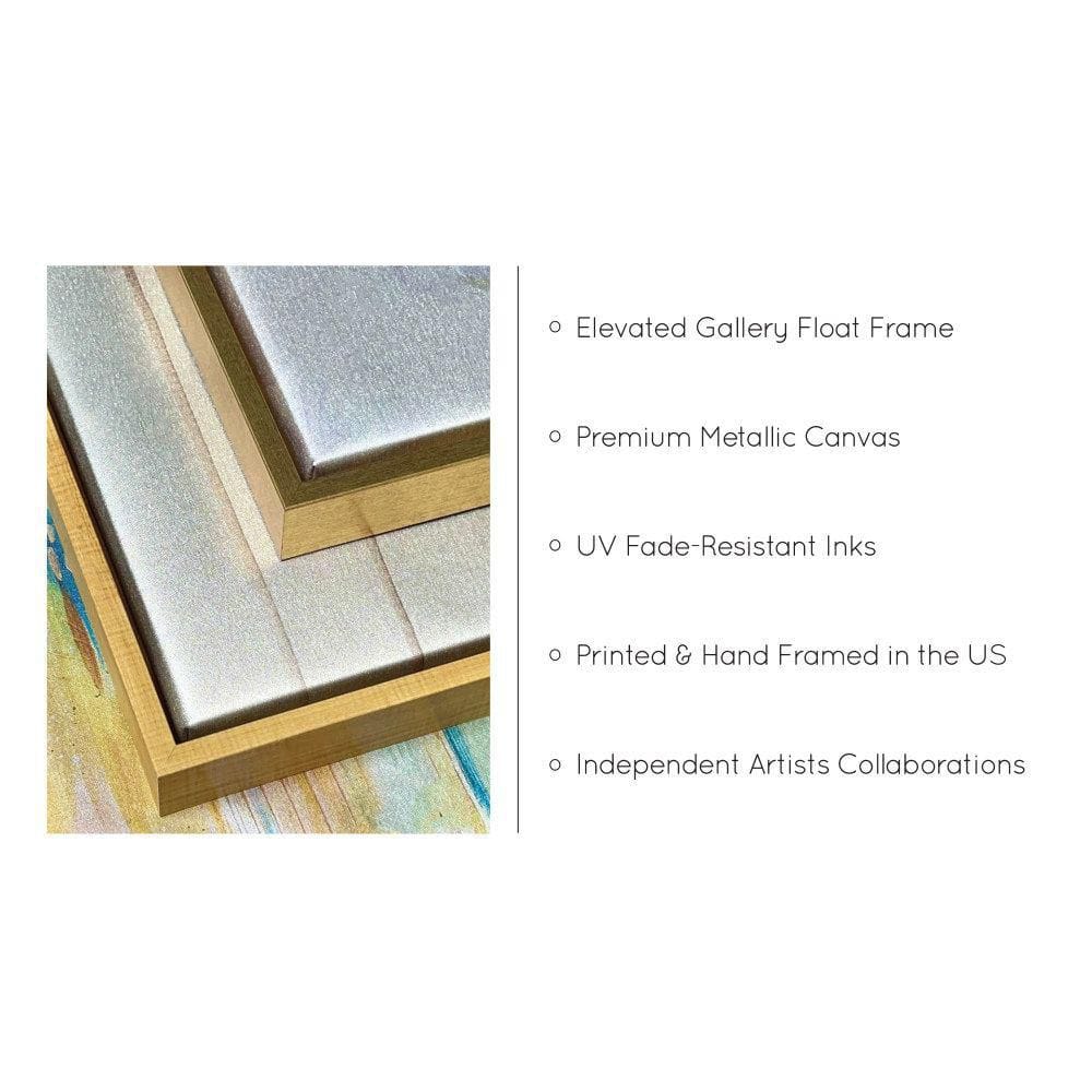 Sylvie 18"x40" Gold Framed Abstract Canvas Wall Art