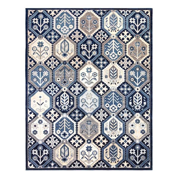 Gertmenian Sons Henley Quito Blue 8 Ft X 10 Ft Global Indoor Area Rug