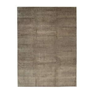 Gold Handmade Wool Transitional Ningxia Rug, 14' x 20'