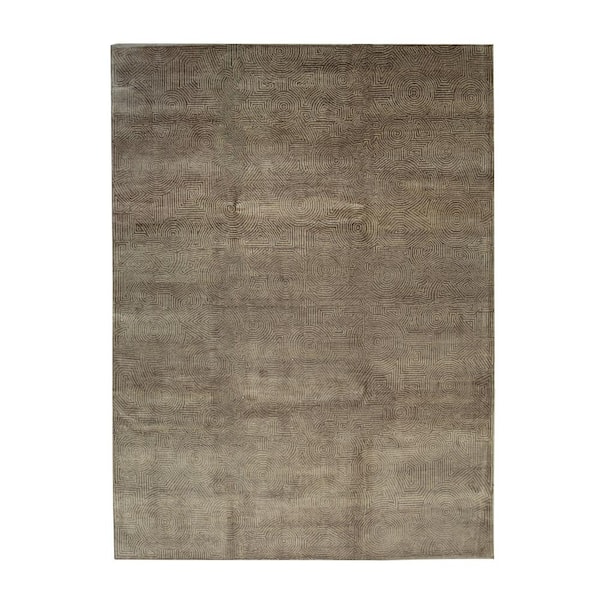 EORC Gold Handmade Wool Transitional Ningxia Rug, 14' x 20'