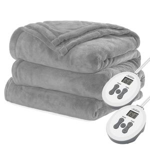 Light Marble Grey Ultralush Queen Electric Blanket