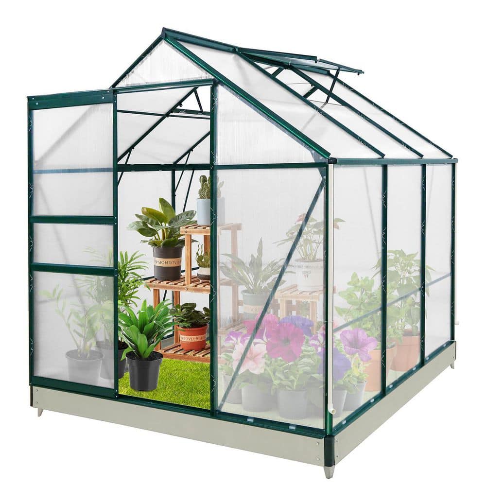 EAGLE PEAK 6 ft. W x 6 ft. D x 7 ft. H Outdoor Walk-in Hobby Greenhouse ...