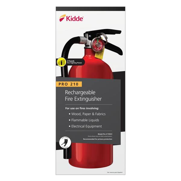 Kidde Pro Series 210 Fire Extinguisher 100 PSI Disposable Easy Mount Bracket 744759034236 