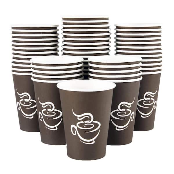 240 Pack 12 oz Brown Coffee Disposable Paper Cups Brown Color Family Disposable Tableware Type (240 Per Case)