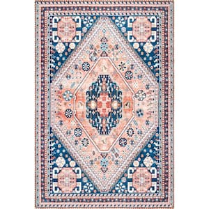 Nevaeh Machine Washable Blue 2 ft. x 3 ft. Persian Area Rug
