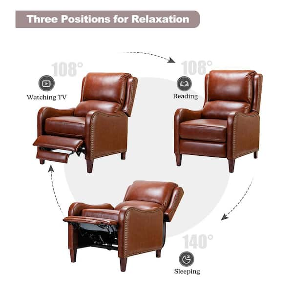 Dropship Trevor Triple Power Recliner,Genuine Leather,Standard Recliner  Chair,Lumbar Support,Adjustable Headrest,USB & Type C Charge Port to Sell  Online at a Lower Price