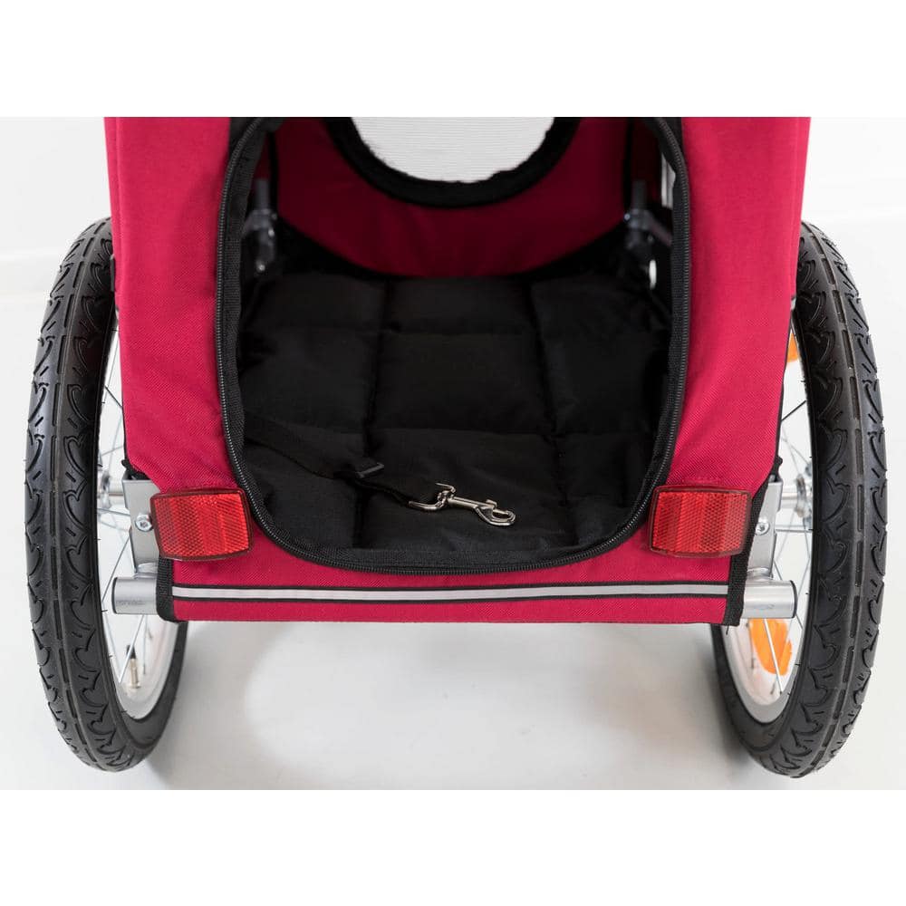 TRIXIE Red and Black Foldable Dog Bike Trailer with Windows