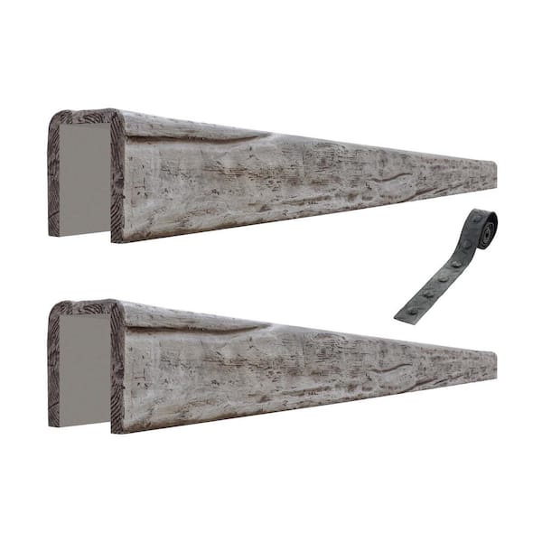 American Pro Decor Artisan 6 in. x 6 in. x 15.67 ft. Gray River Wood Faux Wood Beam (2-Piece x 94 in. Kit)