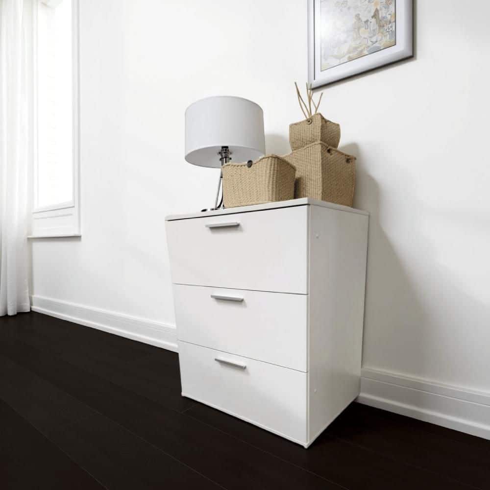 Moru White 3-Drawer 31.5 in. Wide Dresser without Mirror