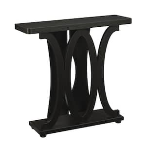 Newport 36 in. Espresso Standard Rectangle Wood Console Table