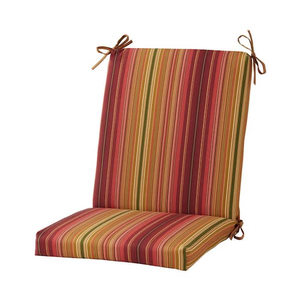 20 in x 19 in Outdoor High Back Chair Pad, Kinnabari Stripe