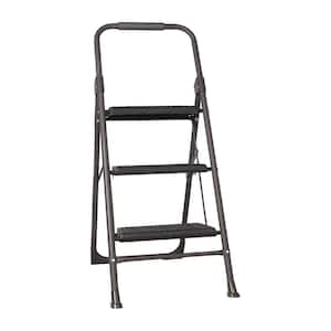 3-Step Steel Ladder，Folding Step Ladder Step Stool with Wide Anti-Slip Pedal，330 lbs. Load Capacity