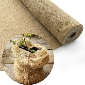 2 ft. x 15 ft. Gardening Burlap Roll, Natural Burlap Fabric for Weed Barrier, Tree Wrap, Plant Cover