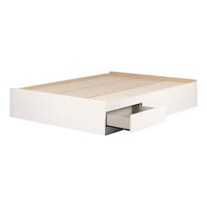 Vito 2-Drawer Queen-Size Storage Bed in Pure White