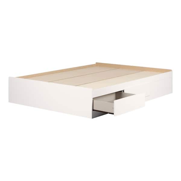 South Shore Vito 2-Drawer Queen-Size Storage Bed in Pure White