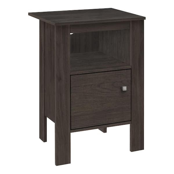 HomeRoots Brown 0 Drawer 17.25 in. W Nightstand