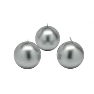 2 in. Metallic Silver Ball Candles (12-Box)