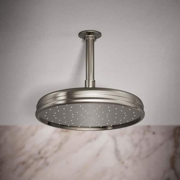1-Spray Patterns 10.4 in. Ceiling Mount Rain Fixed Shower Head in Vibrant Polished Nickel