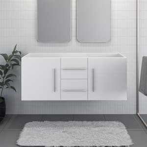 Napa 60 in. W x 20 in. D x 21 in. H in. Double Sink Bath Vanity Cabinet without Top in White, Wall Mounted