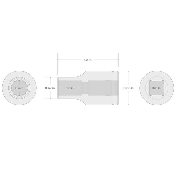 ジョイントジッターバグ5.8 1/2 Inch Drive x 5/8 Inch Deep 12-Point Impact Socket | TEKTON