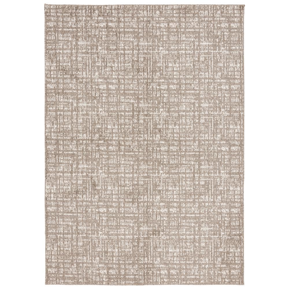Motley Light Brown/White 8 ft. x 10 ft. Area Rug