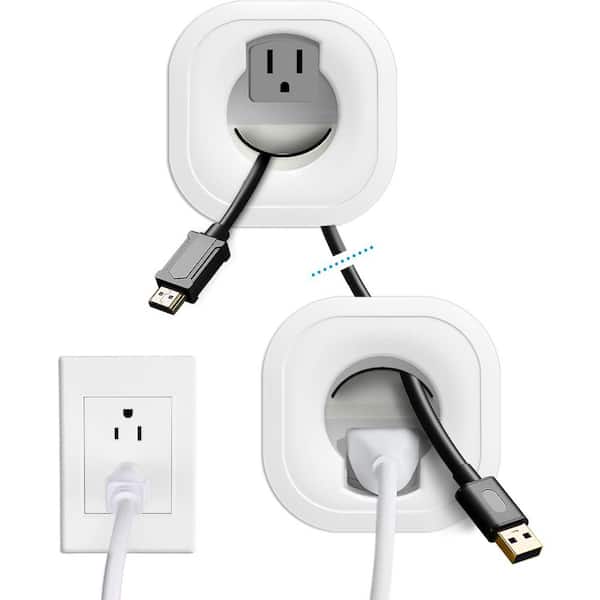 Vrbgify In-Wall Cable Management Kit with Hole Saw-Power and Low Voltage Cord for Hiding TV Wires Behind Wall-Mounted TVs