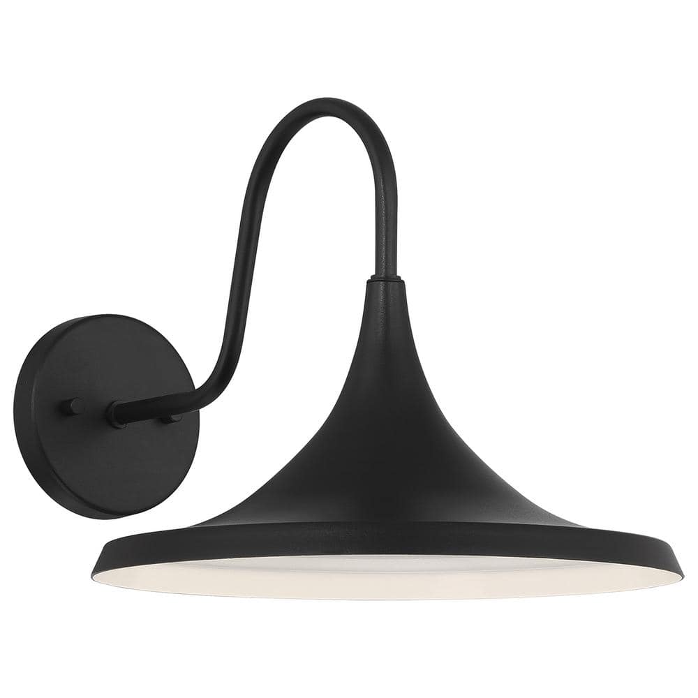 Pella 12.25 in 1-Light Black Integrated LED Flush Mount Ceiling Light