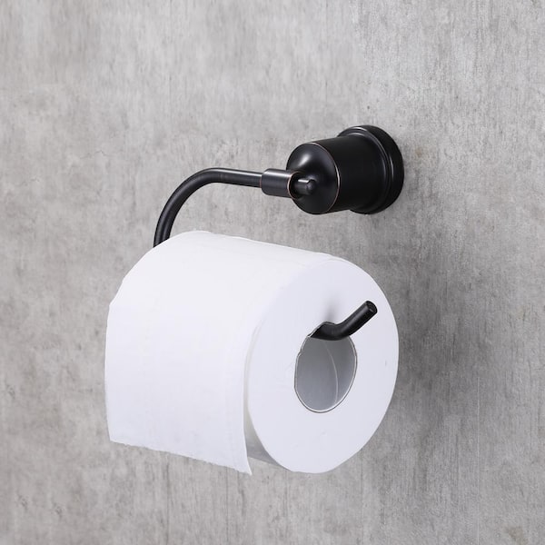 Stainless Steel Open Arm Wall-Mount Single Post Toilet Paper Holder with Hardware in Oil Rubbed Bronze (2-Pack)