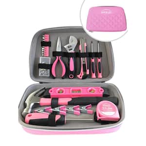 Household Tool Kit in Designer Case, Pink,(63-Pieces)