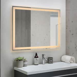 48 in. W x 36 in. H Frameless Rectangular LED Light Bathroom Vanity Mirror
